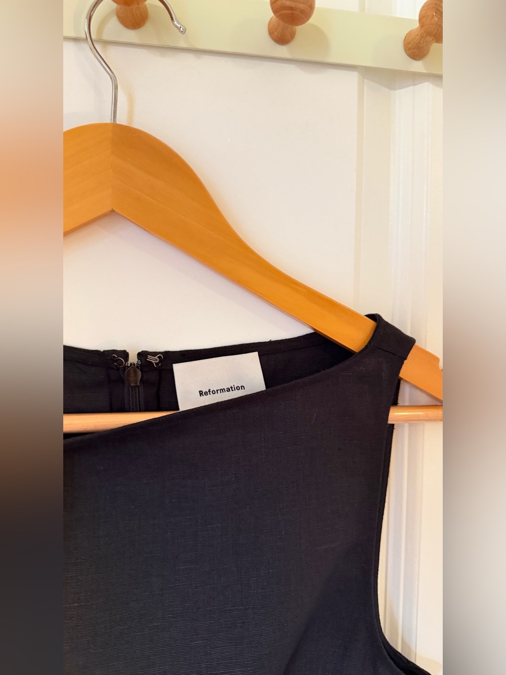 Reformation Alix Linen Dress In Midnight, NEW WITHOUT TAGS, NEVER WORN. - Picture 15 of 15
